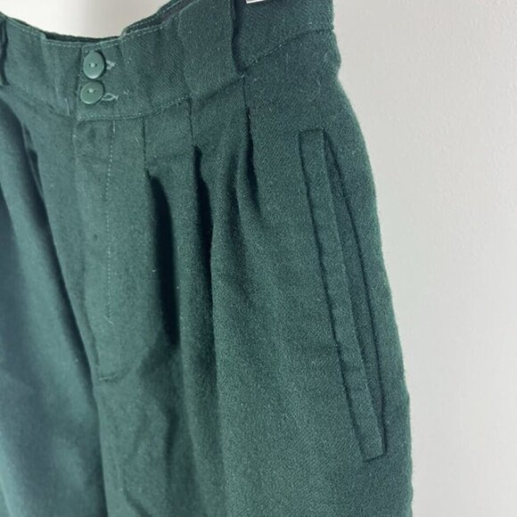 Giorgio Sant’Angelo Vintage Green 100% Merino Wool Pants Sz 4 / 6 Pleats Retro - Picture 4 of 10